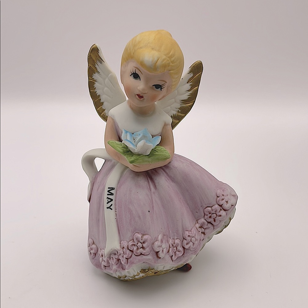Vintage, Brinn’s, Pittsburgh PA, “May” Porcelain Birthday Angel, Made in Taiwan
